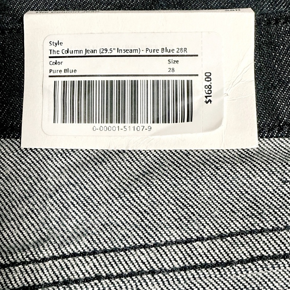 NWT! EVERLANE Column Jean in Pure Blue w a Wide Straight Leg, size 28 - Picture 8 of 10